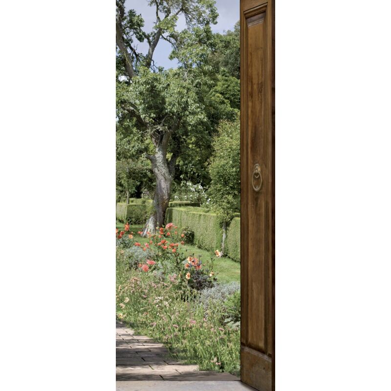 foto del prodotto plage mi giardino trompe l oeil de porta, vinile, multicolore, 83 x 3 x 204 cm