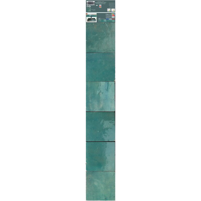 foto del prodotto plage zellige gris bleut 6 adesivi per piastrelle, grigio, 15x15cm