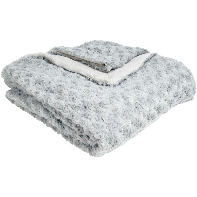foto del prodotto plaid bouclette in ecopelliccia grigio 120x160cm atmosphera cr ateur d int rieur