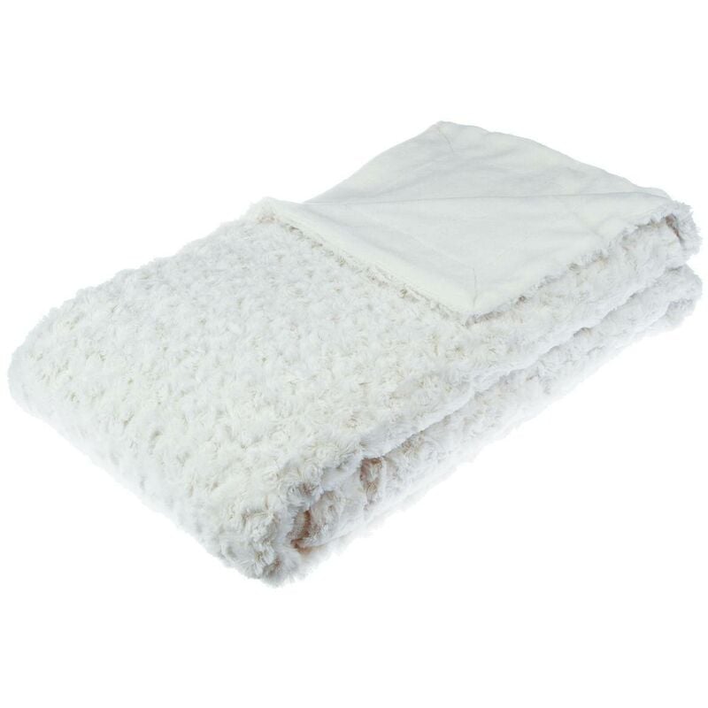 foto del prodotto plaid bouclette in pelliccia sintetica bianca 180x230cm atmosphera cr ateur d int rieur