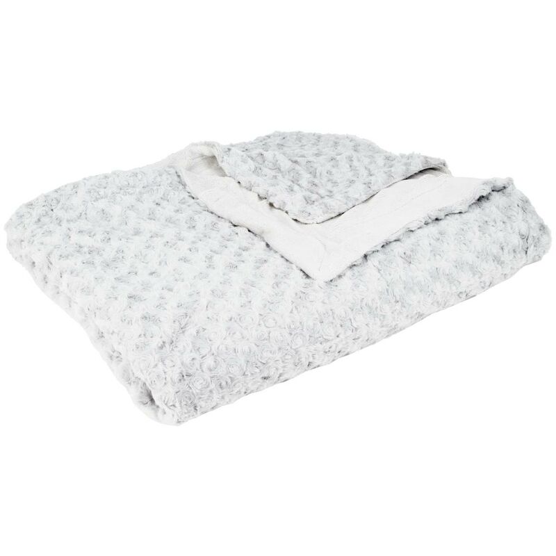 foto del prodotto plaid bouclette in pelliccia sintetica grigio 180x230cm atmosphera cr ateur d int rieur