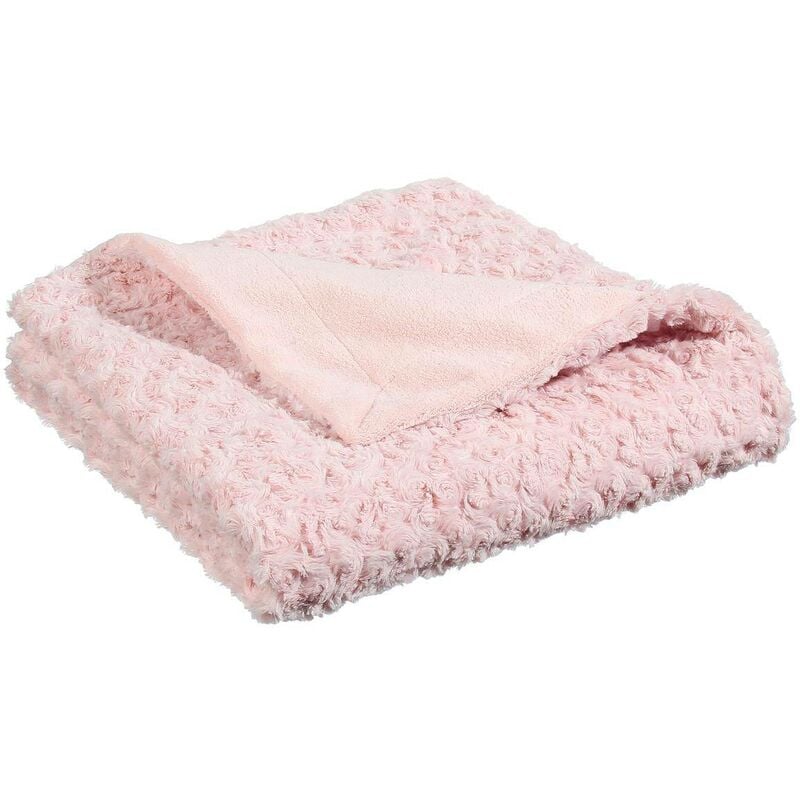 foto del prodotto plaid bouclette in pelliccia sintetica rosa 120x160cm atmosphera cr ateur d int rieur