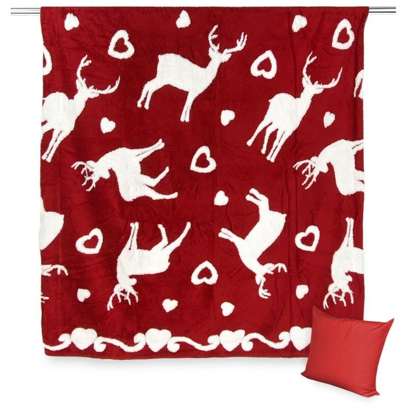foto del prodotto plaid in pile sherpa tirolese montagna pizblanc cm. 130x160