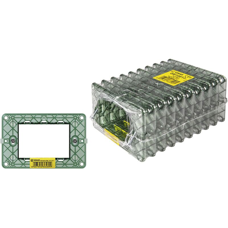 foto del prodotto plana 0t14613 supporto 3 moduli, con viti, per scatole 3 moduli, 10 pezzi vimar