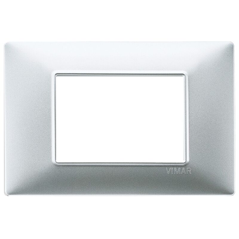 foto del prodotto plana placca 3 moduli colore argento opaco 14653.20 vimar