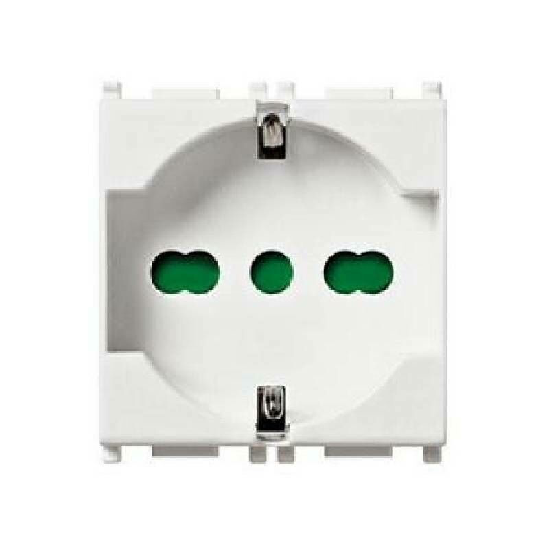 foto del prodotto plana presa 2poli terra 16a universale antibatterica 14210.ab vimar