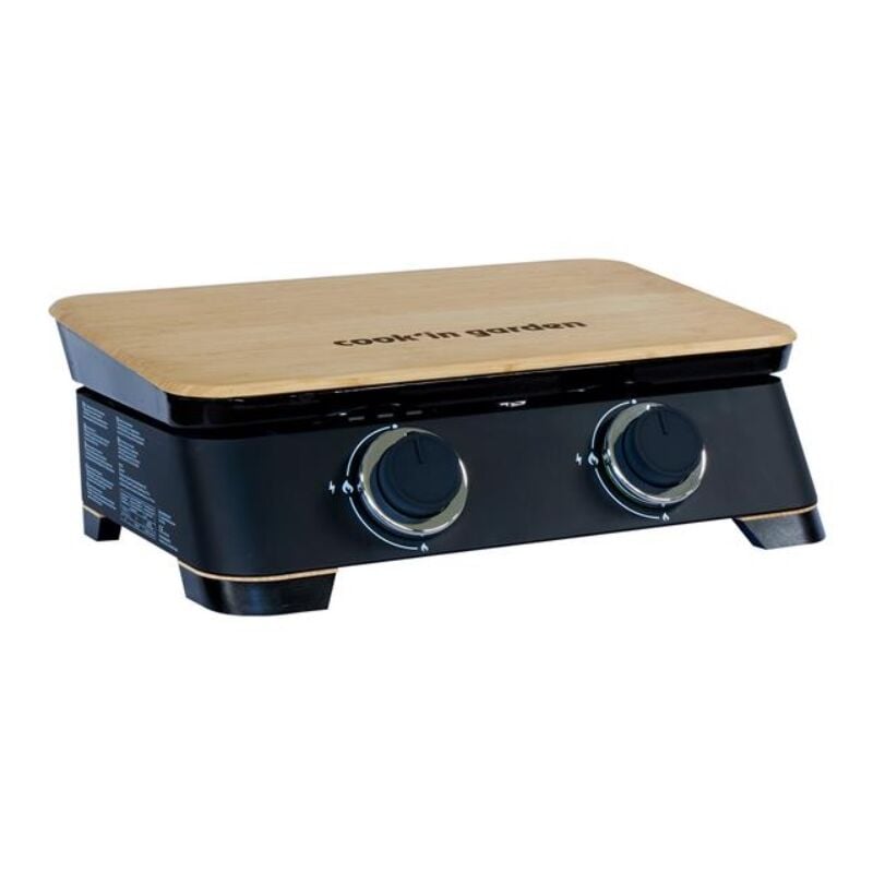 foto del prodotto plancha a gas 4000w piastra in ghisa smaltata 58,2x47x20cm pg092 cook in garden