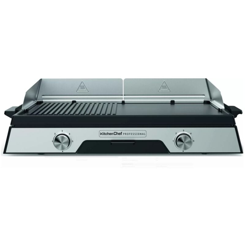 foto del prodotto plancha elettrica 2200w piastra in acciaio inox 52 x 31,5 cm planchaduo2200 kitchen chef