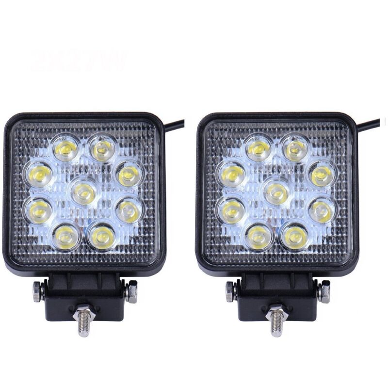 foto del prodotto planet shop tempo di saldi 2 x faro 27w quadrato faretto led da lavoro 9 led da 3w di profondit auto barca, nero