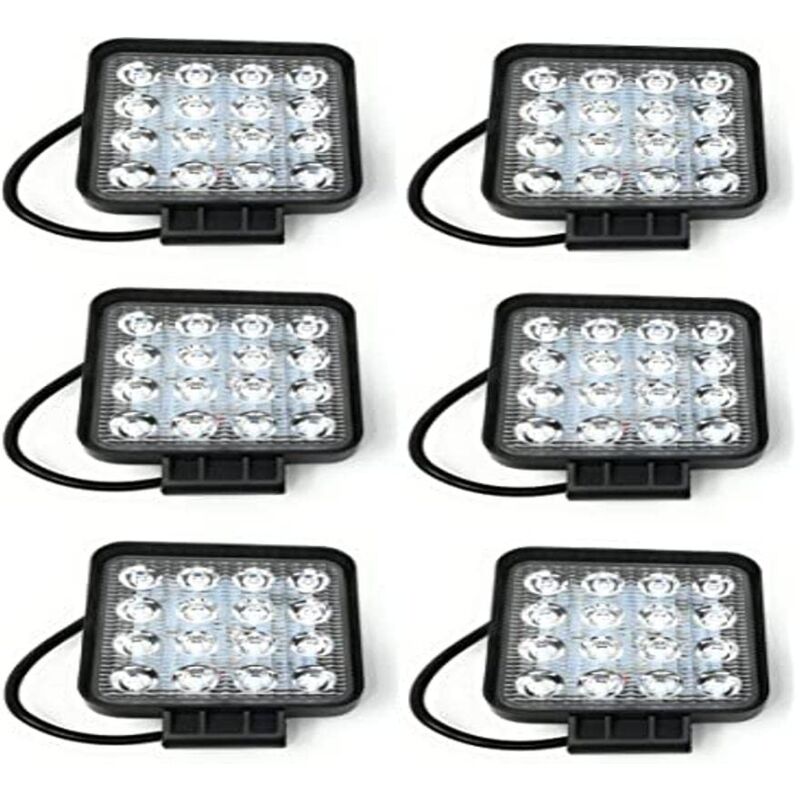 foto del prodotto planet shop tempo di saldi 6 fari 48w quadrato faretto led da lavoro 16 led da 3w di profondit auto barca, 6 pezzi