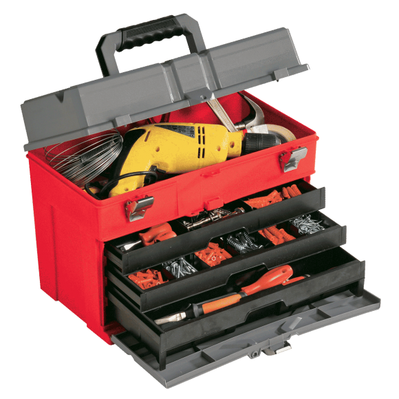 foto del prodotto plano 18551zr professional line 855 cassetta portautensili box con 3 cassetti 16 32 scomparti