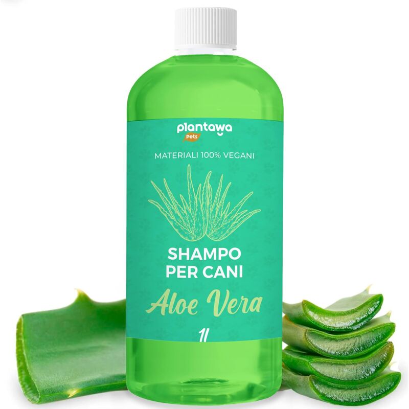foto del prodotto plantawa shampoo per cani all aloe vera 1l shampoo per cani per pelli sensibili e dermatiti azione anti irritazione senza allergeni, senza