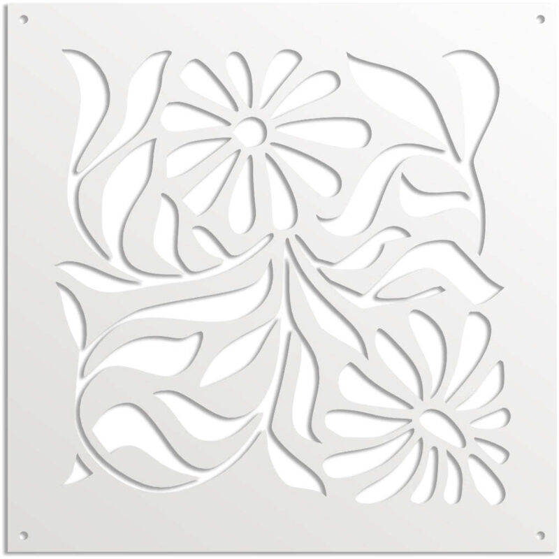 foto del prodotto plants - pannello in pvc traforato - parasole - misura: 98x98 cm - colore: bianco