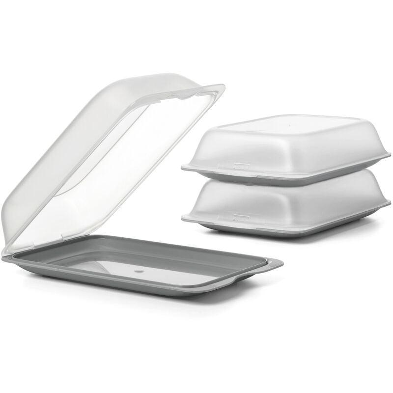 foto del prodotto plasticos tatay tatay porta affettati per frigorifero fresh set di 3 maxi contenitori per alimenti, impilabili adatti a microonde, congelatore e