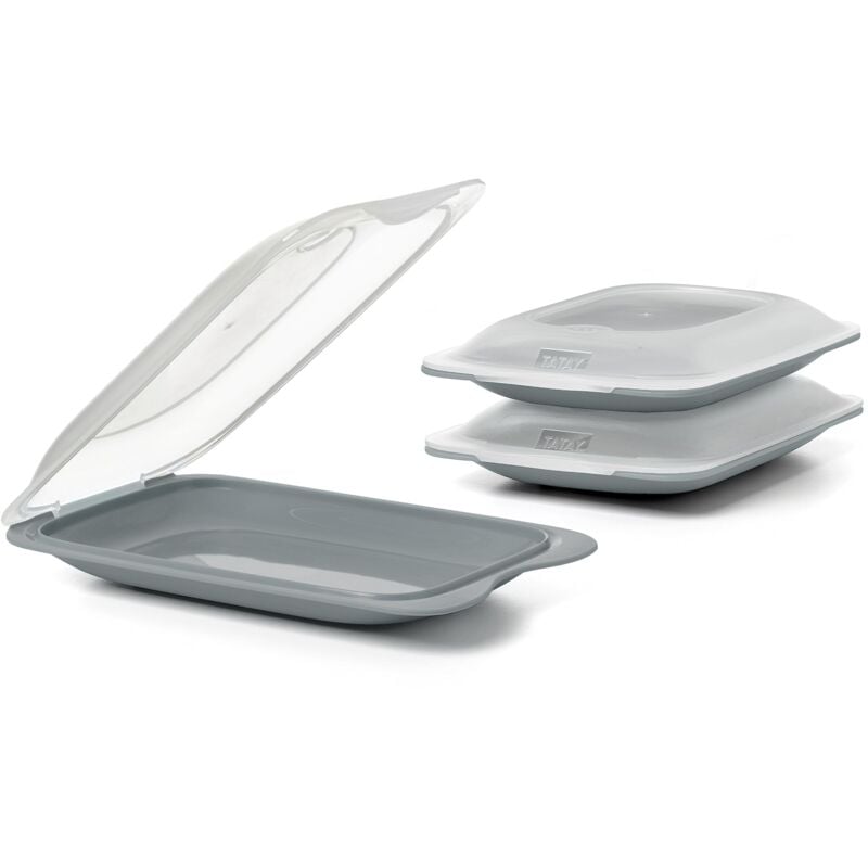 foto del prodotto plasticos tatay - tatay porta affettati per frigorifero fresh set di 3 mini contenitori per alimenti, impilabili adatti a microonde, congelatore e