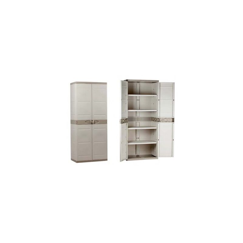 foto del prodotto plastiken mobile in plastica 4 ripiani 70x44x176 cm beige 9203