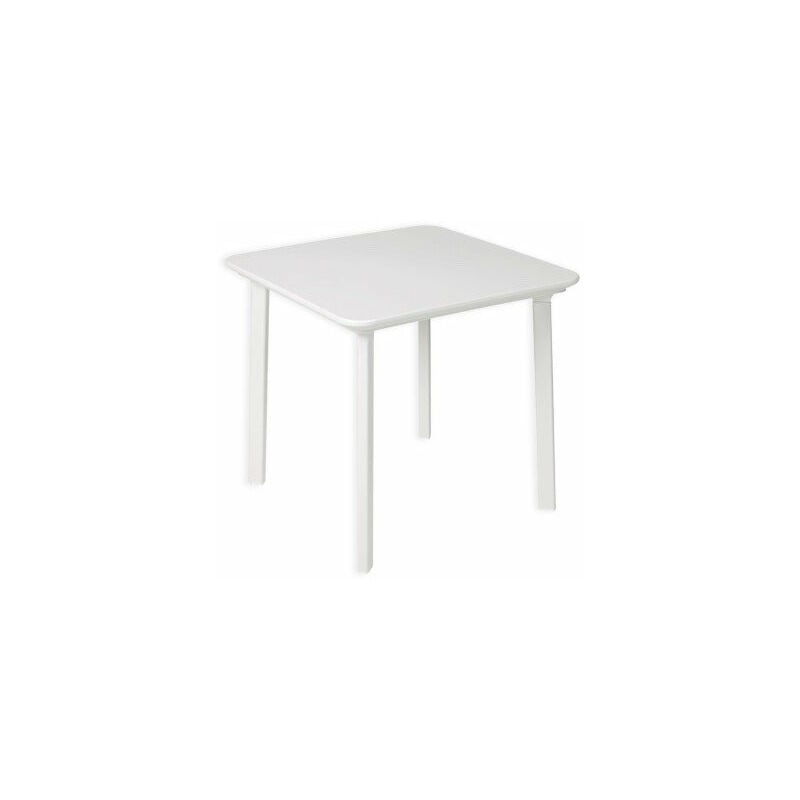 foto del prodotto plastmeccanica tavolo quadrato 77x77 cm in resina bianca da esterno con piedini regolabili