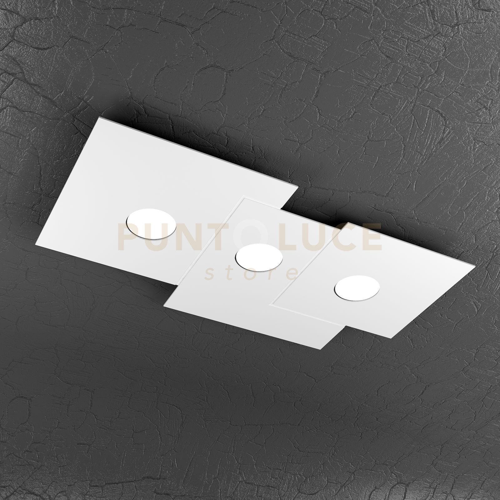 foto del prodotto plate plafoniera 3 luci bianco 1129 pl3 r bi