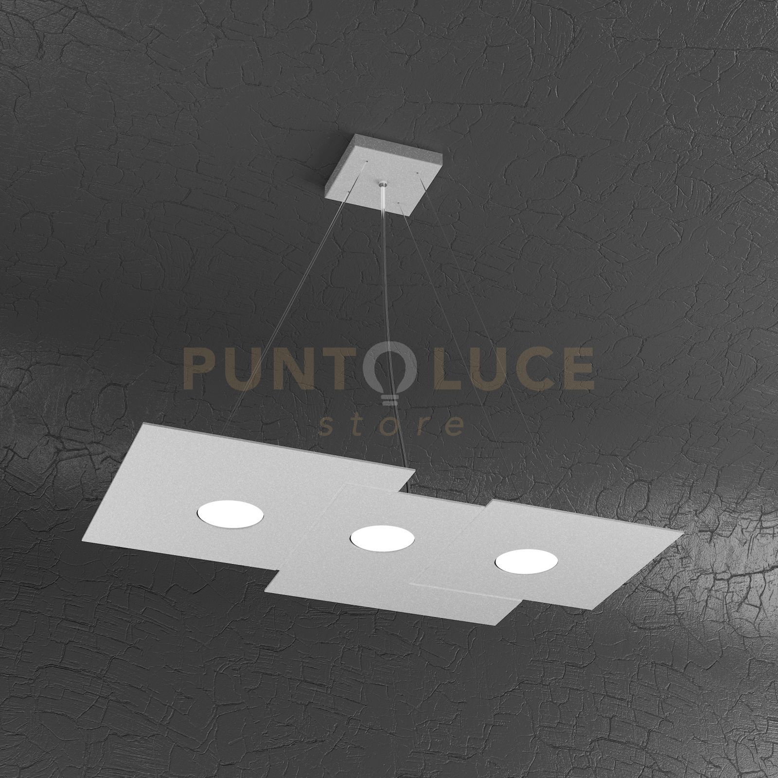 foto del prodotto plate sospensione 3 luci grigio 1129 s3 r gr
