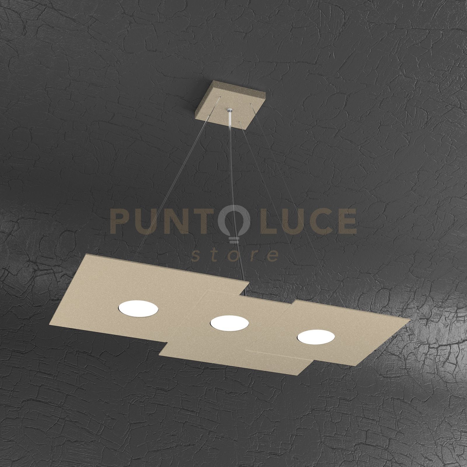 foto del prodotto plate sospensione 3 luci sabbia 1129 s3 r sa