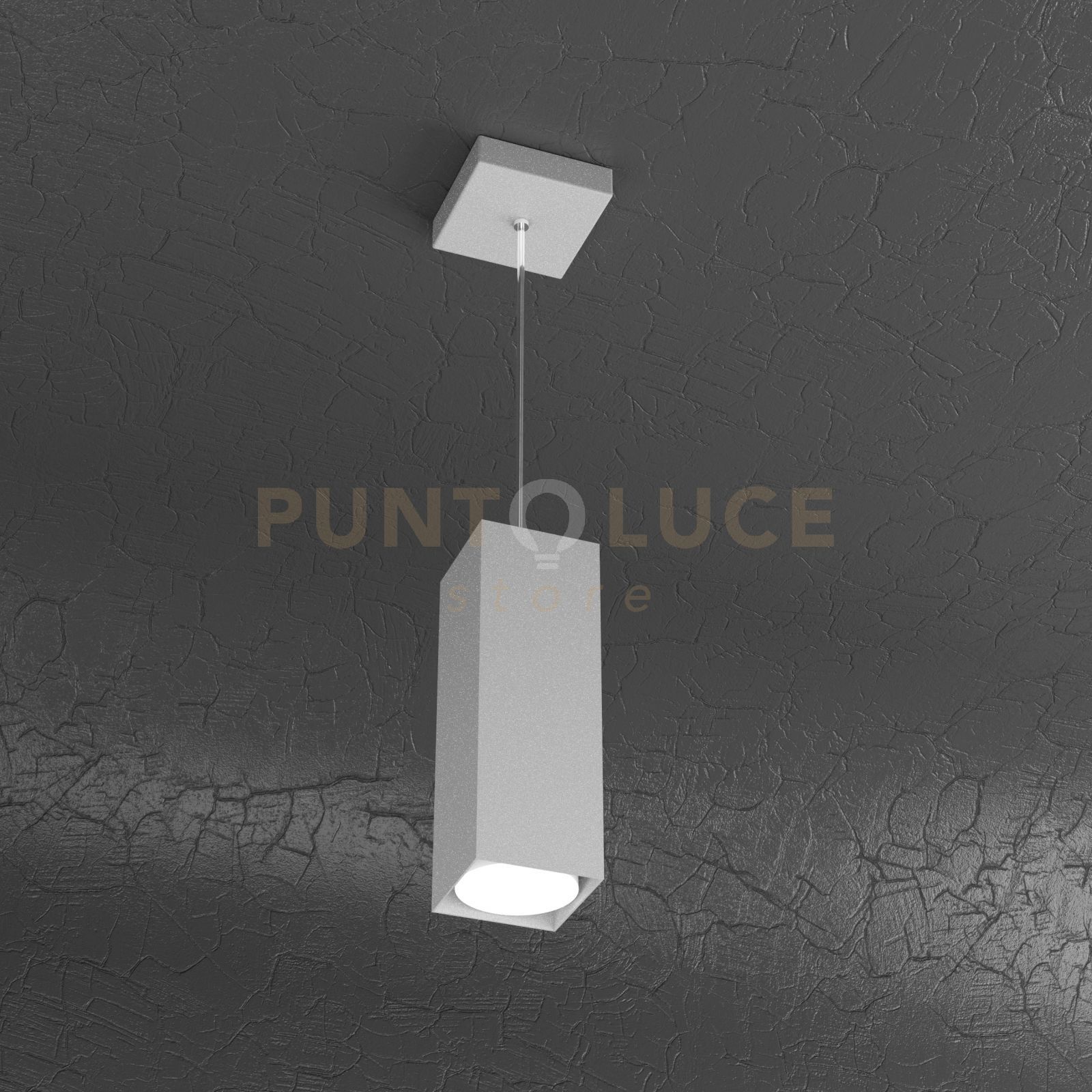foto del prodotto plate sospensione tubo h.25 1 luce grigio 1129 s25 gr