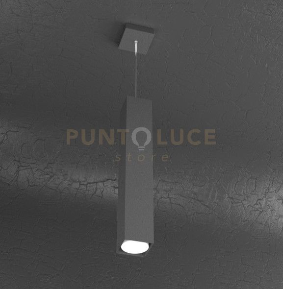foto del prodotto plate sospensione tubo h.50 1 luce grigio antracite 1129 s50 ga