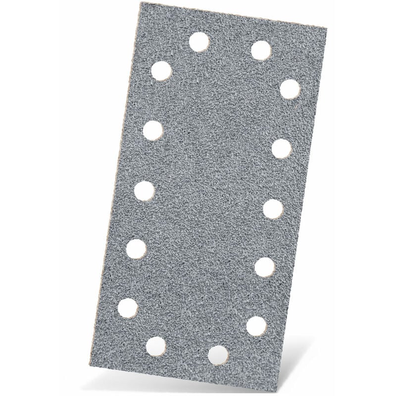 foto del prodotto platinum carte abrasive velcrate, 230 x 115 mm, 14 fori, p. levigatrici orbitali, corindone semi friabile 50 pz. g400 menzer