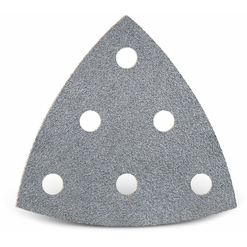 foto del prodotto platinum carte abrasive velcrate, 93 mm, 6 fori, p. levigatrici a delta, corindone semi friabile 50 pz. g40 menzer