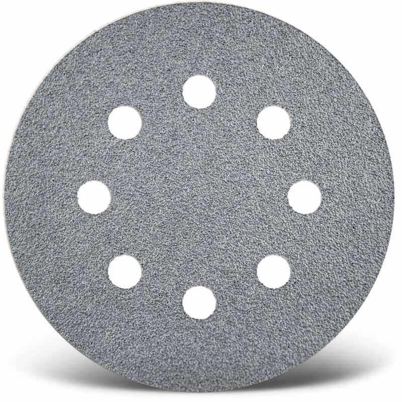 foto del prodotto platinum dischi abrasivi velcrati, 125 mm, 8 fori, p. levigatrici rotorbitali, corindone semi friabile 50 pz. g60 menzer