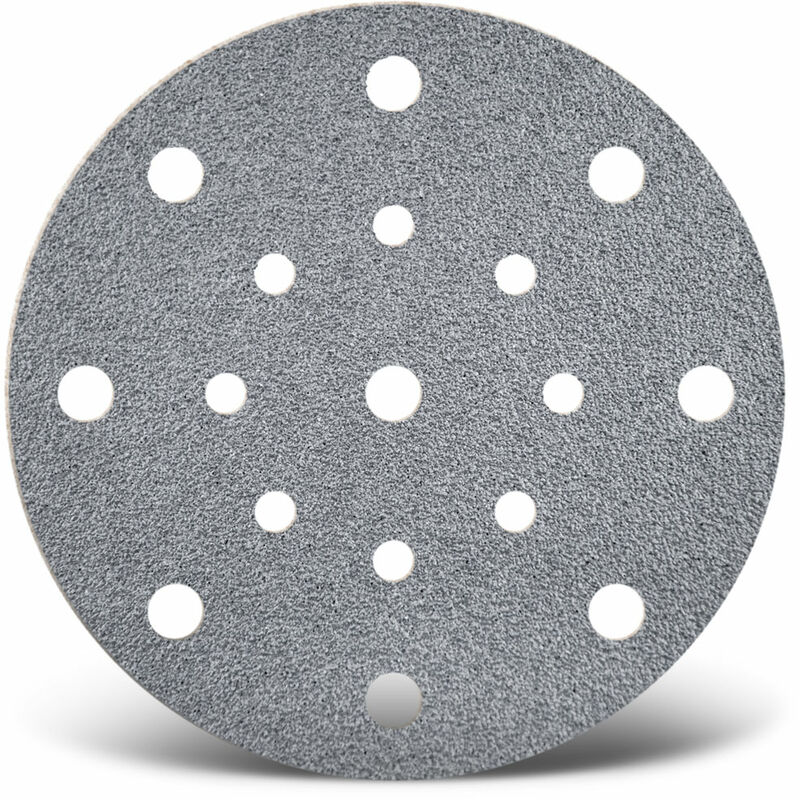 foto del prodotto platinum dischi abrasivi velcrati, 150 mm, 17 fori, p. levigatrici rotorbitali, corindone semi friabile 50 pz. g40 menzer