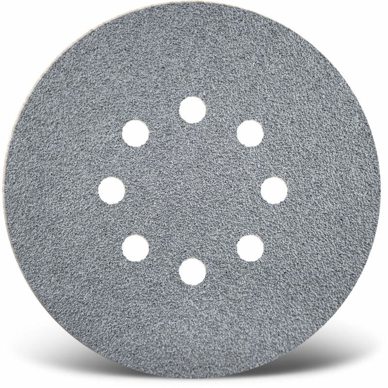 foto del prodotto platinum dischi abrasivi velcrati, 150 mm, 8 fori, p. levigatrici rotorbitali, corindone semi friabile 50 pz. g40 menzer