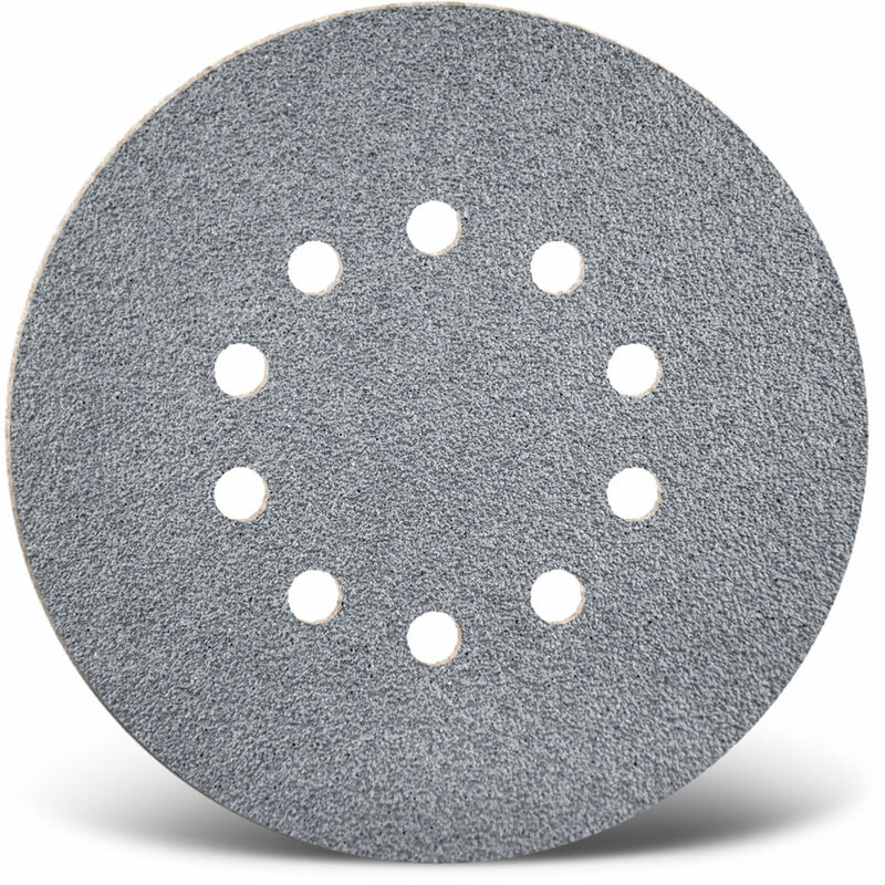 foto del prodotto platinum dischi abrasivi velcrati, 225 mm, 10 fori, p. levigatrici per muri, corindone semi friabile 25 pz. g100 menzer