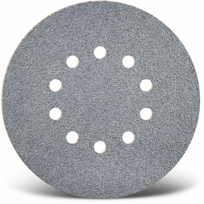 foto del prodotto platinum dischi abrasivi velcrati, 225 mm, 10 fori, p. levigatrici per muri, corindone semi friabile 5 pz. g400 menzer