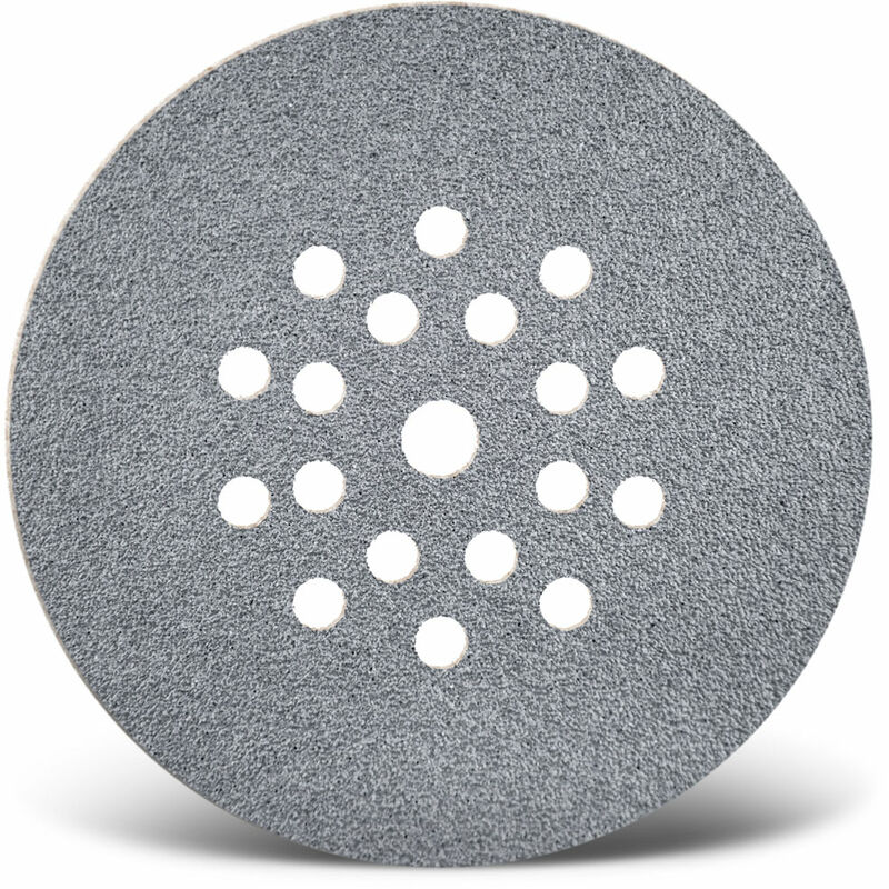 foto del prodotto platinum dischi abrasivi velcrati, 225 mm, 19 fori, p. levigatrici per muri, corindone semi friabile 25 pz. g240 menzer