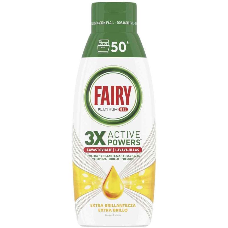 foto del prodotto platinum gel 3 active powers limone lavastoviglie 900 ml fairy