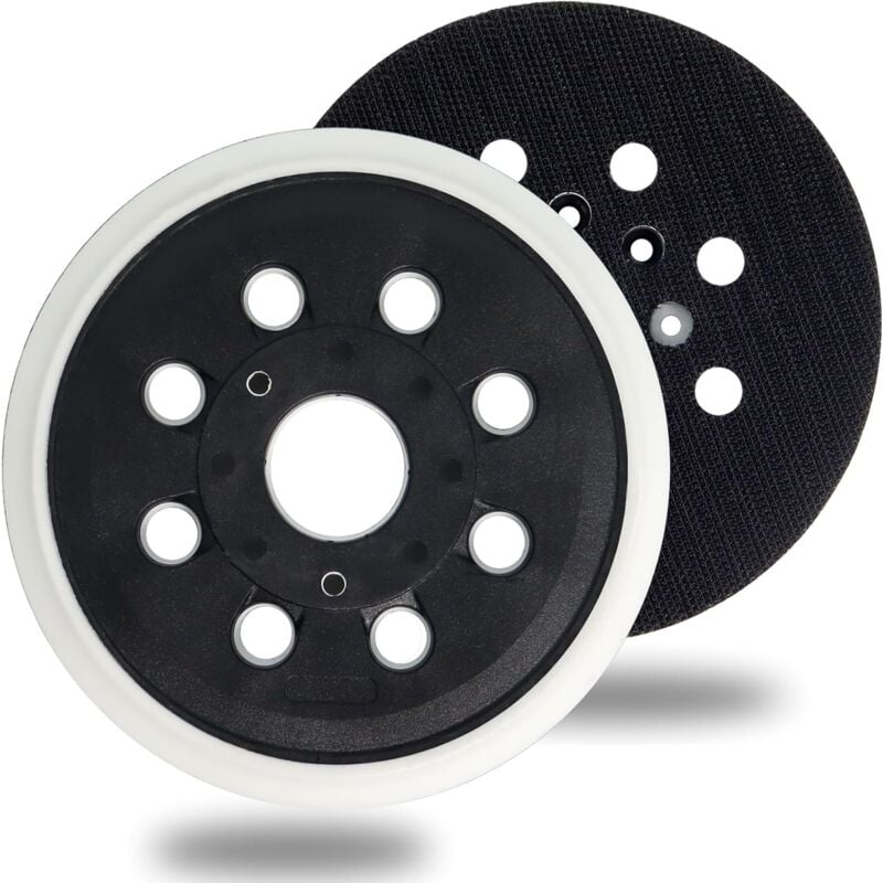 foto del prodotto platorello abrasivo da 125 mm compatibile con bosch rs035 gex 125-1 ae, pex 220 a, pex 220 ae, levigatrice orbitale casuale skil 7402 7490 di poweka