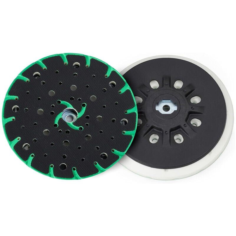 foto del prodotto platorello abrasivo da 150 mm con aspirazione della polvere filettatura di collegamento m8 ricambio per platorello abrasivo festool, compatibile