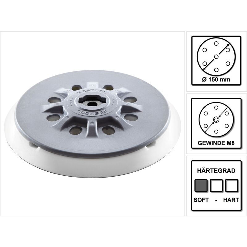 foto del prodotto platorello st stf d150 17 ft m8 sw 150 mm supermorbido 498986 festool