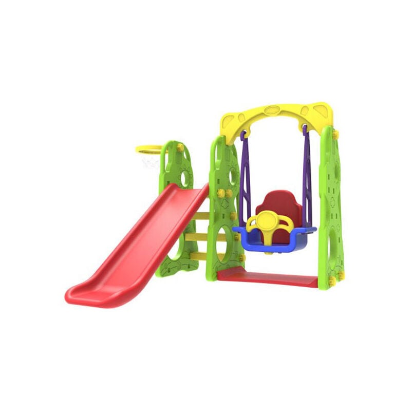 foto del prodotto playground bambini in plastica per esterno, completo di