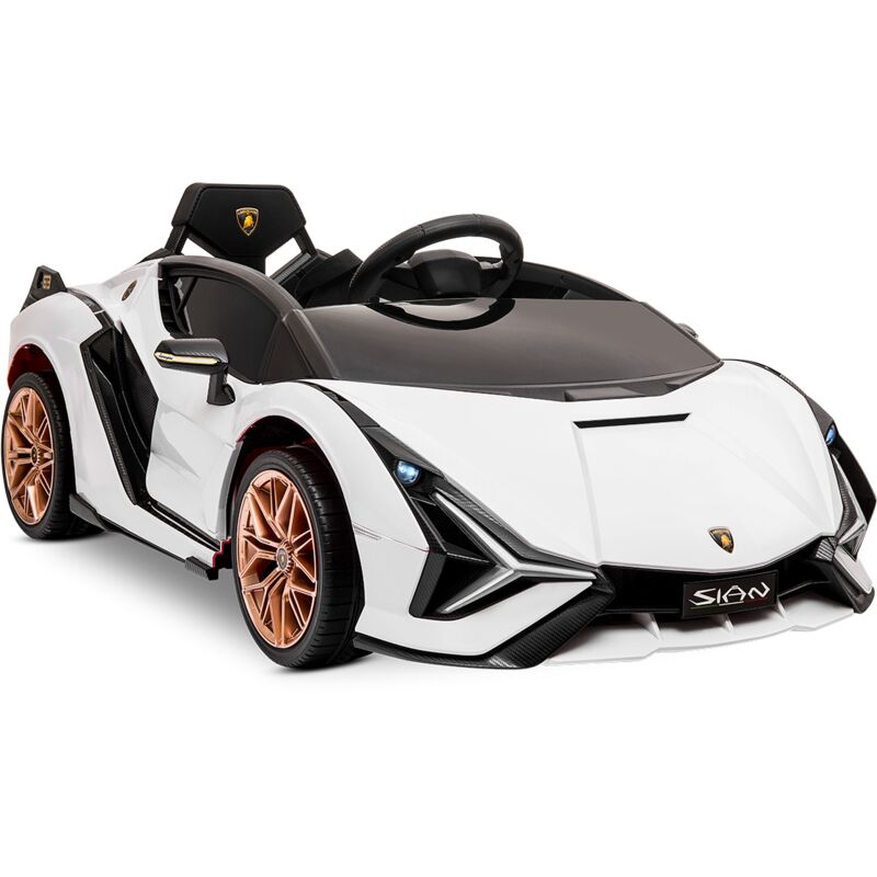 foto del prodotto playkin auto elettrica 12v telecomando lamborghini sian white