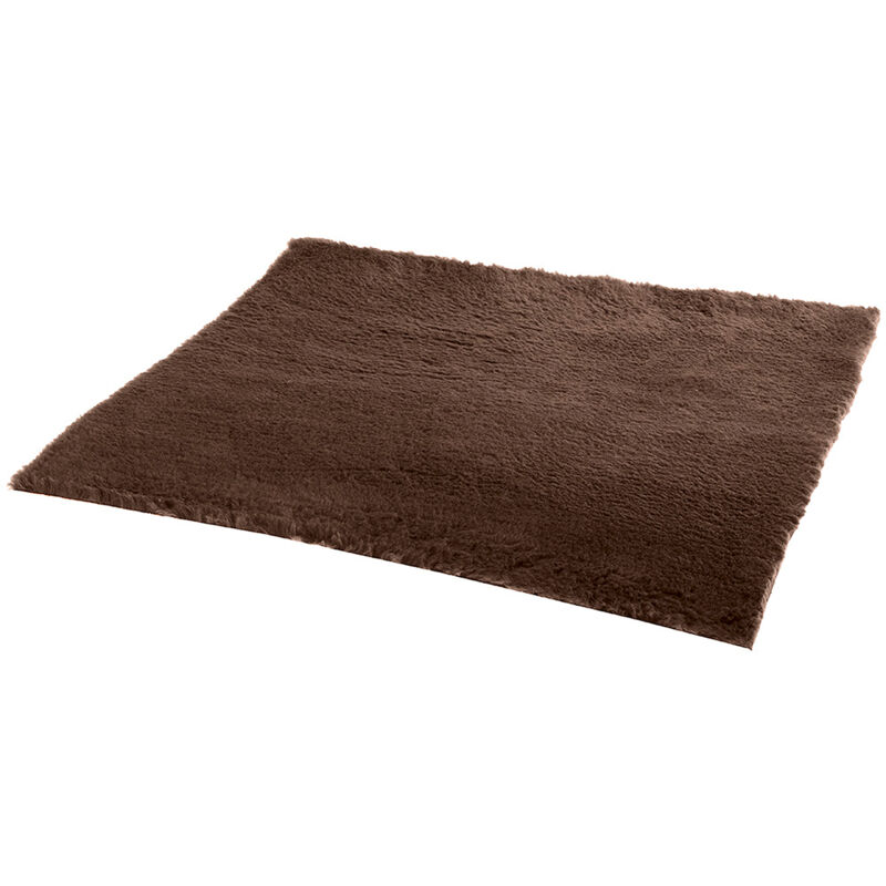 foto del prodotto plaza tappetino in pelliccia ecologica per cani e gatti.. variante small misure 61 x 46 cm marrone ferplast