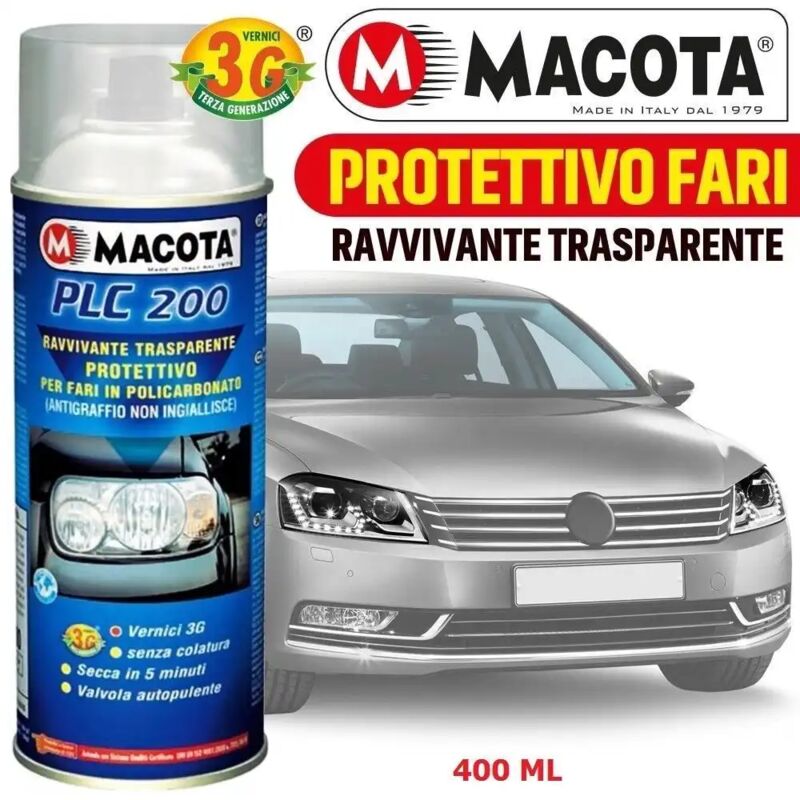 foto del prodotto plc 200 ravvivante trasparente fari protettivo vernice spray 400 ml macota