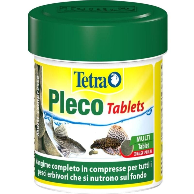 foto del prodotto pleco tablets 120 compresse ad alta percentuale di spirulina indicato per pesci da fondo vegetariani tetra