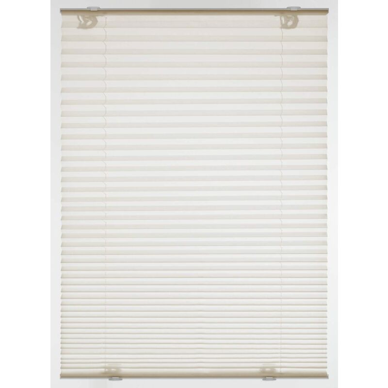 foto del prodotto plissettata solo con ventose, tenda pieghevole opaca, parti per il montaggio incluse, 2 binari in alluminio, crema, 40 x 130 cm lxh , metallo