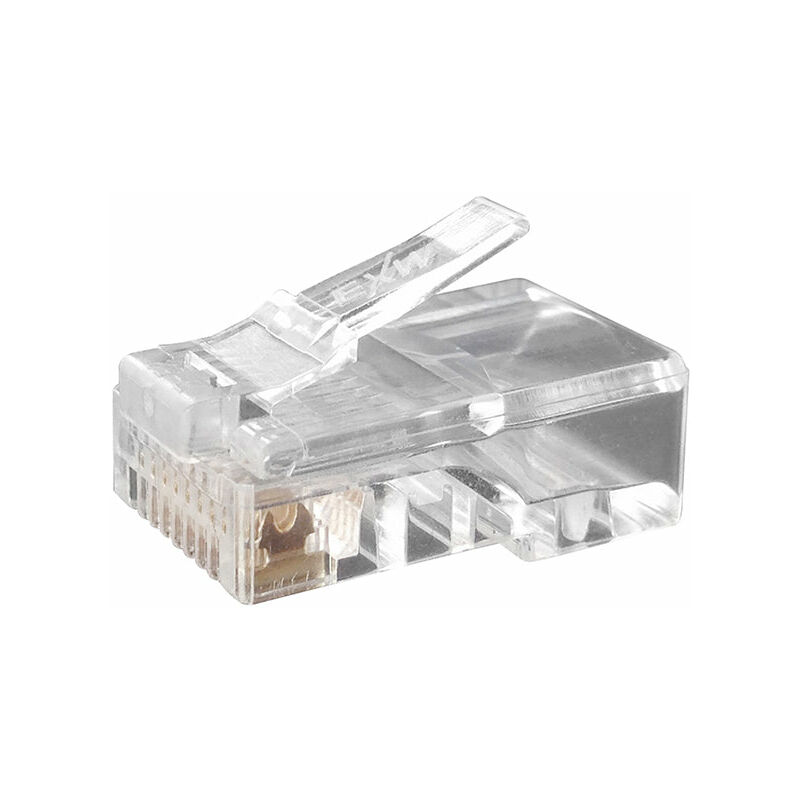 foto del prodotto plug modulari rj45 blister confezione da 10 pz accessori telefonia