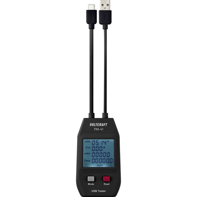 foto del prodotto pm 41 tester usb c e usb di tipo a. voltcraft