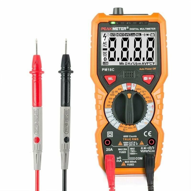 foto del prodotto pm18c multimetro digitale ac dc tester elettrico digitale automatico voltmetro amperometro ohmmetro rilevatore di tensione hold con display