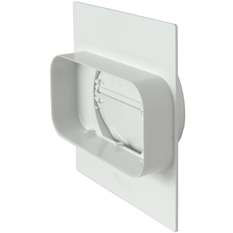 foto del prodotto pmv157100b placca per passaggi a muro da tubo rettangolare a tondo con valvola di non ritorno, 150x70 mm 100 mm la ventilazione