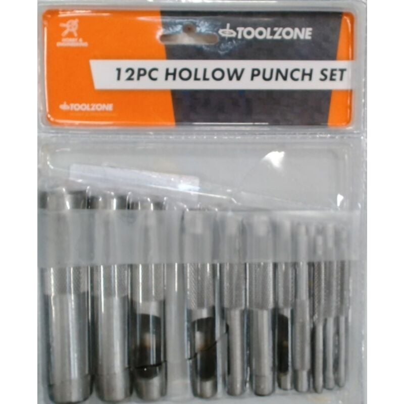 foto del prodotto pn104 3 19 mm fustelle per fori circolari, per pelle gomma cartone guarnizioni plastica carta colore nero 12 pezzi toolzone