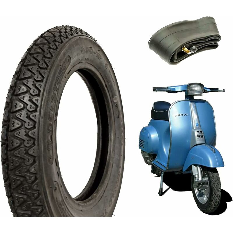 foto del prodotto pneumatico 3.00 10 42j camera copertone disegno michelin compatibile con vespa 50 special pk 50